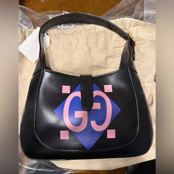 GUCCI Leather Handbag Jackie 1961 GG multi color - Picture 2 of 9
